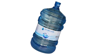 A household water dispenser being refilled with fresh water
